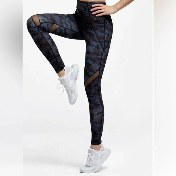 Splits 59 Purple Blue Camo Leggings S - Picture 1 of 6